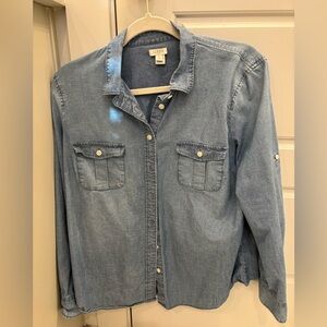 J. Crew Light Blue Denim Top